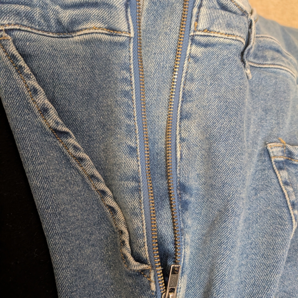 Ava & Viv 20W Denim Overalls With Ankle Slits & Side Zipper Stretchy - Picture 6 of 14